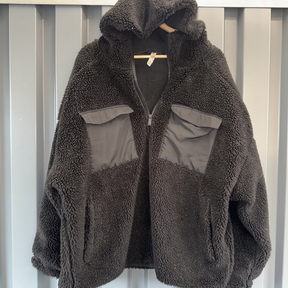 ALO Yoga Sherpa Edge Jacket - Oversized Black Size Large